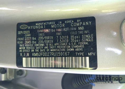 2024 Hyundai Tucson Plug-In Hybrid Limited from USA, damaged, VIN KM8JFDD27RU159167